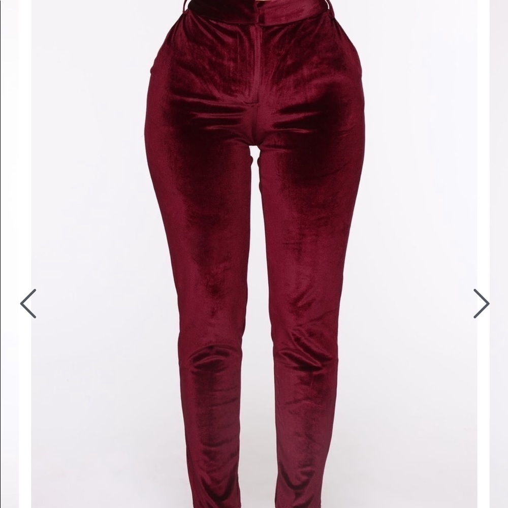 FASHION nova burgundy velvet pants